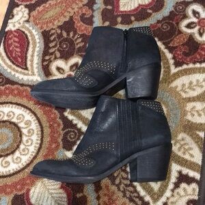 Lucky Brand Black Studded Ankle Booties